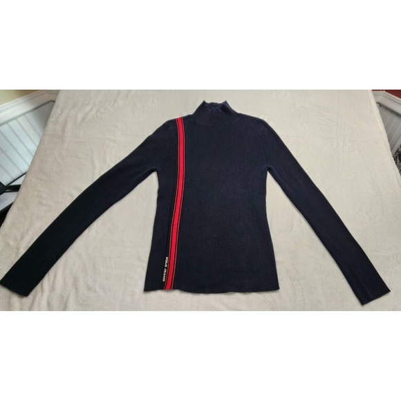 Ralph Lauren Sweaters - Vintage Polo Jeans Co Ralph Lauren Red Stripe Pullover Knit Sweater Sz M Blue